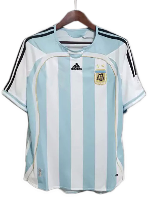 Argentina domicile rétro maillot de football uniforme vintage premier kit de football pour hommes hauts chemise de sport 2006